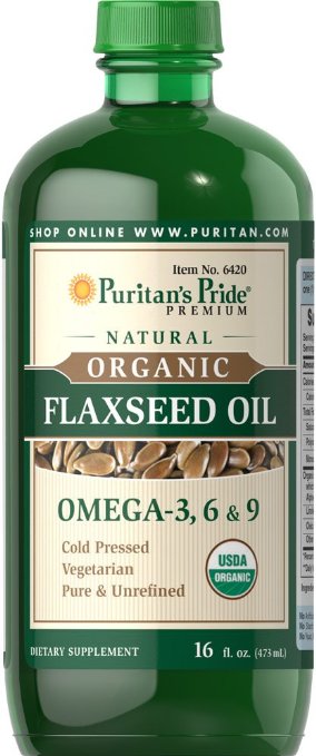 Puritans Pride Organic Flaxseed Oil-16 fl oz Liquid