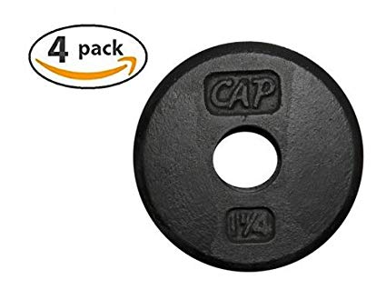 1.25-Pound Standard Free Weight Plate, 1-inch bars in Black, Set of 4