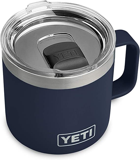 YETI Rambler 14 oz Mug, Vacuum Insulated, Stainless Steel with MagSlider Lid, Navy