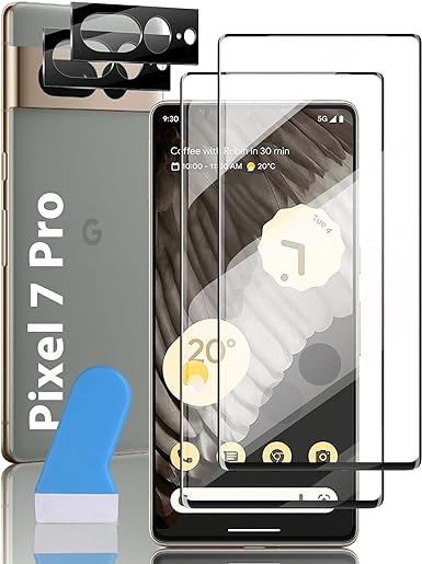 Mkeke Tempered Glass for Google Pixel 7 Pro Screen Protector and Camera Lens Protector,Case Friendly,FULL Screen Coverage,Vision protection 4 Pack