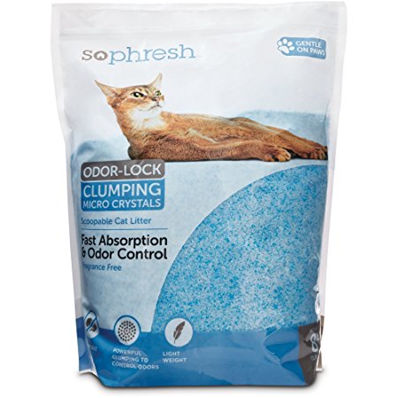So Phresh Scoopable Odor-Lock Clumping Micro Crystal Cat Litter in Blue Silica, 8 LB
