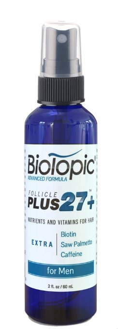Biotopic Natural Hair Regrowth for Men  Premium Hair Loss Formula for Men with 27 Vitamins for Hair Growth  Professionally Recommended for Thinning Hair  Biotin  Saw Palmetto  Caffeine  Use Only Once-a-day  No Harmful Minoxidil  Concentrated 2oz Bottle Spray Formula 1 Month Supply