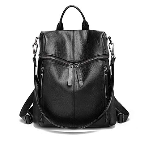 Genuine Leather Backpack for Women/Girls Schoolbag Casual Daypack Travel Shoulders Bag fit 12" Laptop