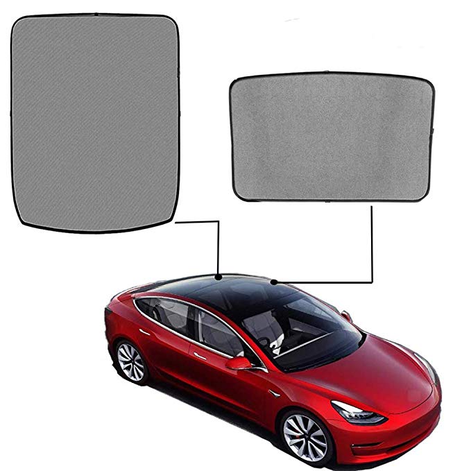 omotor Sunshade for Tesla Model 3 Glass Roof Mesh Sunshade/Overhead Roof Sunshade Rear Window Sunshade