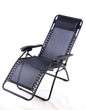 Outsunny Zero Gravity Recliner Lounge Patio Pool Chair, Black