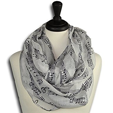 KnitPopShop Music Note Infinity Loop Scarf for Women in the Summer