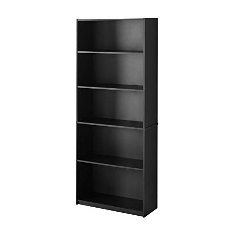 Mainstay' 71" 5-Shelf Standard Bookcase, (71", True Black Oak)