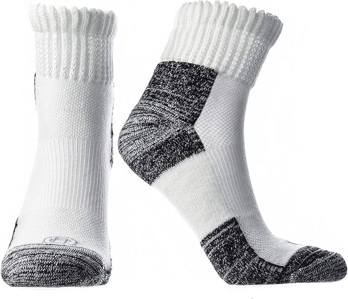 Doctor's Choice Diabetic Non-Binding Active Socks, Men's Quarter Length Cushioned Performance Sock with Seamless Toe