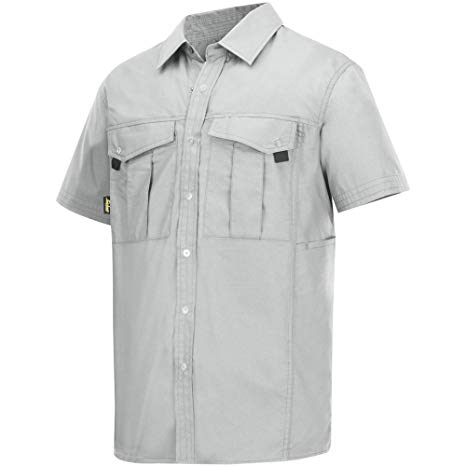 Snickers 85060800004 Size Small"Rip Stop" Short Sleeve Shirt - Aluminium Grey