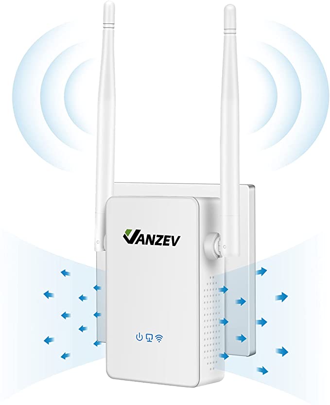 VANZEV Wifi Booster Range Extender 1200Mbps, Powerful Extend Dual Band WiFi of 5GHz & 2.4GHz, Easy Setup Wireless Internet Signal Repeater, Up to 32 Connections, 1 Ethernet Port, Access Point