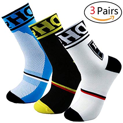 Yijiujiuer Men's Cycling Socks Sports Running Socks for Size 6-11