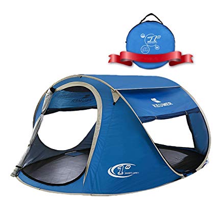 ZOMAKE Pop Up Tent 4 Person, Beach Tent Sun Shelter for Baby with UV Protection - Automatic and Instant Setup Tent for Family (Blue)