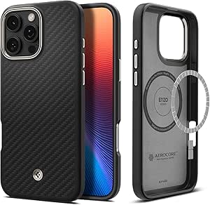 Spigen Enzo Aramid Designed for iPhone 16 Pro Case [Military-Grade Protection] - Black Natural