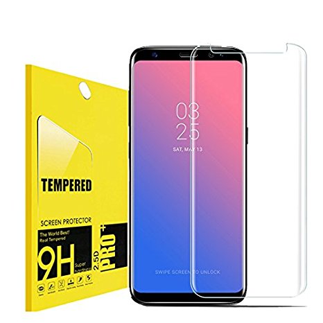 For Galaxy S8 Screen Protector,Taball[Full Coverage]Ultra HD 9H Hardness[Case Friendly],Anti-Scratch,Anti-Fingerprint and Anti-Bubble screen protector for Samsung Galaxy S8