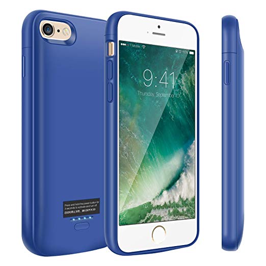 Battery Case for iPhone 6/6s, Kunter 4000mAh Portable Charger Case, Rechargeable Extended Battery Charging Case for iPhone 6/6s(4.7inch)-Blue