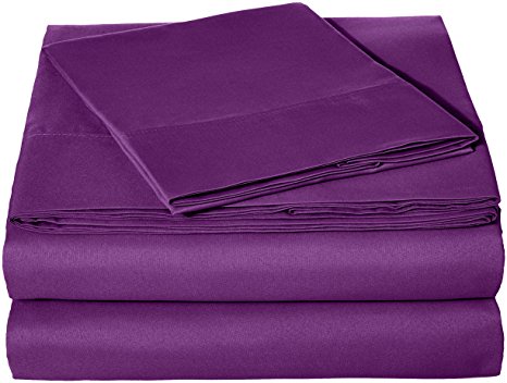 AmazonBasics Microfiber Sheet Set - Twin, Plum