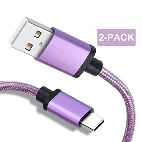 Galaxy S9 Charger, Benicabe (2-Pack 3FT) USB Type C Samsung Adaptive Fast Charging Cable Nylon Braided Cord for Samsung Galaxy S9 Plus, S8/S8 Plus, Note 8 and More(Lilac Purple)