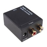 niceEshopTM Digital Optical Coax Coaxial Toslink To Analog RCA Audio Converter Adapter With DC 5V Power Adapter
