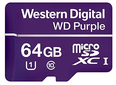 Western Digital Purple 64Go microSDXC Class 10 Flash memory (Flash Memory 64 GB microSDXC Class 10; 80 MB/s, Purple)