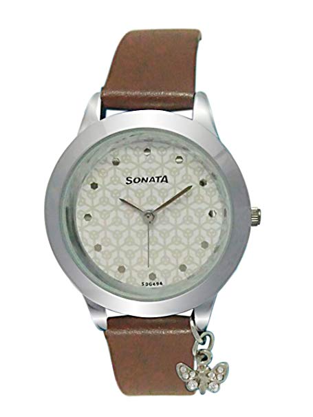 Sonata Analog White Dial Women's Watch-87019SL05