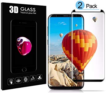 Galaxy S9 Screen Protector Tempered Glass, [2 Pack] 3D Glass Full Coverage,No Scratch, No Bubble,High Definition,Ultra Clear,Tempered Glass Screen Protector S9