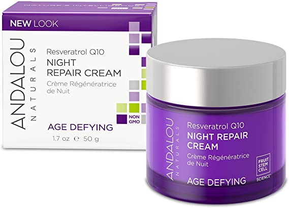 Andalou Naturals Age Defying Resveratrol Q10 Night Repair Cream, 50 g