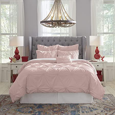 Pointehaven Knotted Cotton 6 pc Comforter Sets, Full, Rose