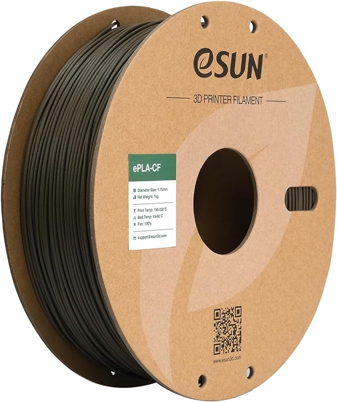 eSUN Carbon Fiber PLA Filament 1.75mm, Matte Texture 3D Printer Filament Carbon Fiber Reinforced PLA for Fast Printing, 1KG Spool (2.2 LBS) 3D Printing Filament for 3D Printers, Brown