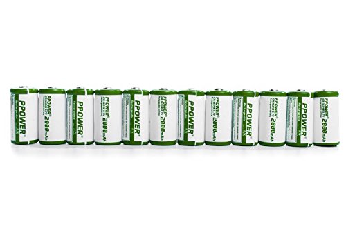 PPOWER 12 Packs of 2000mah 3.7v Cr123a 16340 Li-ion Rechargeable Battery