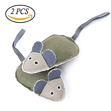 ONSON Cat Toys - Interactive and Chewing Cotton Mice Catnip Toys - Durable Pets Squeaky Mouse Chew Textured Toy for Small Medium Large Dogs and Cats - Nontoxic Toy and Clean Teeth …