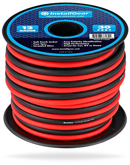 InstallGear 12 Gauge Speaker Wire (30-feet - Red/Black)