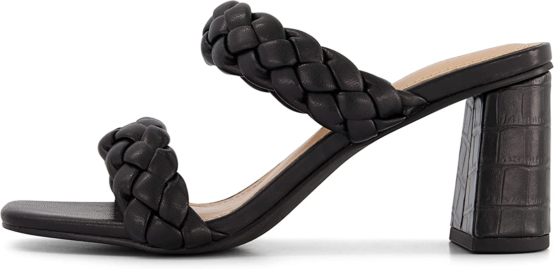 Dunes   CUSHIONAIRE Technology Women's Iris braided Heel Sandal  Memory Foam Insoles and Wide Widths Available