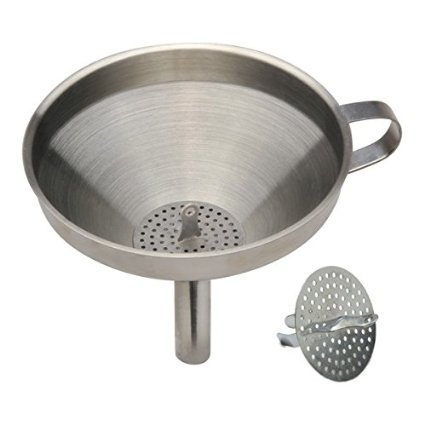 Norpro Stainless Steel 4-34 Inch Funnel with Strainer