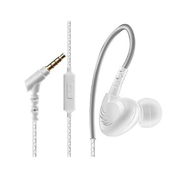 iSens W1 In-Ear Wired Earphones with Inline Microphone for Mp3Mp4 players iPhone iPad iPod Touch Nano Shuffle Androids Laptops Tablets and other Music Players - White