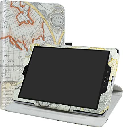 ASUS Zenpad Z10 ZT500KL Case,LiuShan 360 Degree Rotation Stand PU Leather with Cute Pattern Cover for 9.7" ASUS Zenpad Z10 ZT500KL Tablet,Map White