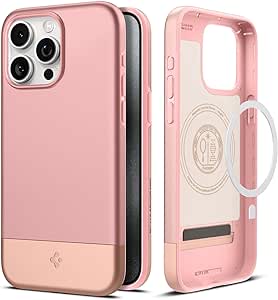 Spigen Magnetic Style Armor MagFit Designed for iPhone 15 Pro Max Case, [Military-Grade Protection] Compatible with MagSafe (2023) - Rose Gold