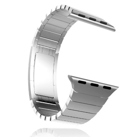 MoKo Apple Watch Band, Stainless Steel Replacement Smart Watch Band Link Bracelet for 42mm Apple Watch All Models  -  Silver