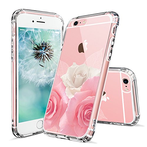 iPhone 6s Case, iPhone 6 Case for Girls, MOSNOVO Floral Roses Printed Flower Clear Design Transparent Plastic Hard Back Case with TPU Bumper Gel Protective Case Cover for Apple iPhone 6 6s (4.7 Inch)