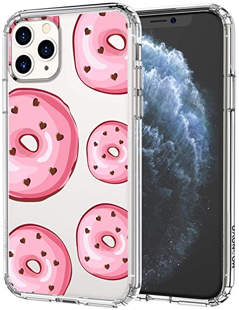 MOSNOVO iPhone 11 Pro Case, Pinky Donut Pattern Printed Clear Design Transparent Plastic Hard Back Case with TPU Bumper Protective Case Cover for iPhone 11 Pro