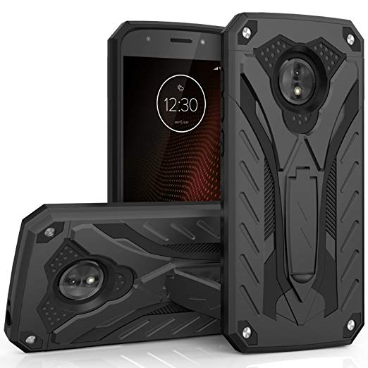 Zizo Static Series Compatible with Motorola Moto e5 Cruise Case Military Grade Drop Tested with Built in Kickstand Moto e5 Play Case Black