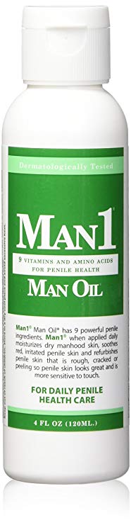 "Man1 Man Oil" 4 oz.- Natural Penile Health Cream - 3-month Supply - Treat dry, red, cracked or peeling penile skin and increase penile sensitivity