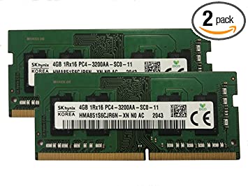 SK Hynix 8GB KIT(2 x 4GB) DDR4 3200MHz PC4-25600 1.2V 1R x 16 SODIMM Laptop RAM Memory Module HMA854S6CJR6N-XN, OEM Package