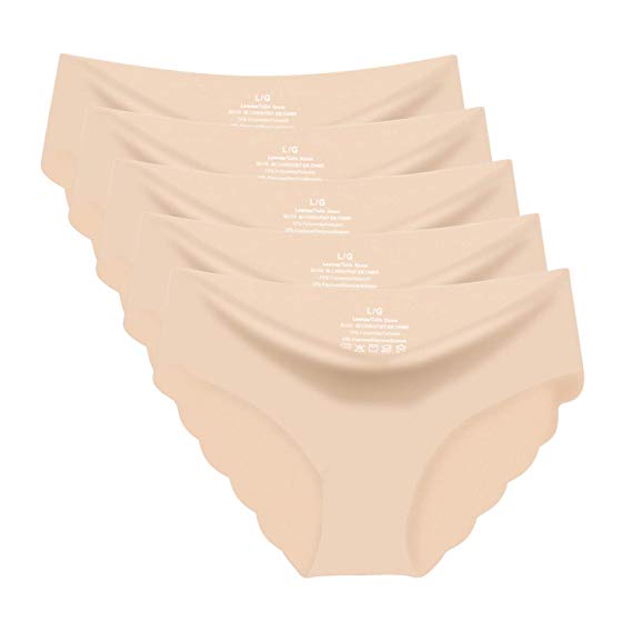 Goldenlight 5 Packs Invisible Underwear Women Brief Bikini Seamless Hipster Panties