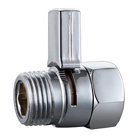 Aquafaucet S-004 Shower Head Shut-Off Valve Brass Long Handle, Polished Chrome