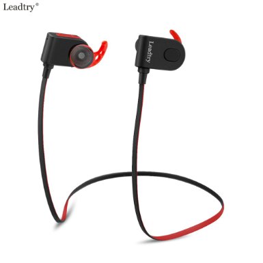Magnetic Bluetooth Headphones, Leadtry V4.1 Wireless Sport Stereo In-Ear Noise Cancelling Sweatproof Headset with APT-X/Mic Running Gym Exercise Earphone for iPhone 6s Samsung S6 and Android Red