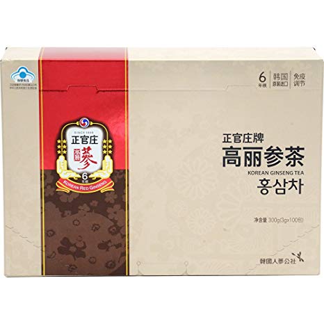 KGC Cheong Kwan Jang [Korean Red Ginseng Tea] Convenient Natural and Organic Ginseng Tea - 100 Bags