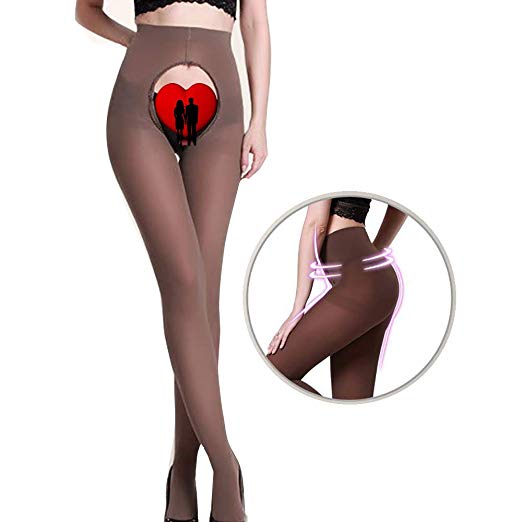 Crotchless Warm Pantyhose For Women, Control Top Opaque Tights, Open Crotch Tights For 120D