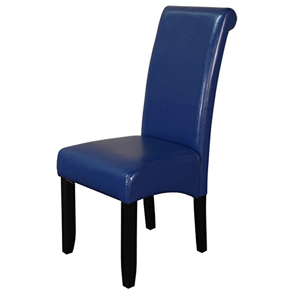 Monsoon Pacific 222241 Milan Faux Leather Dining Chairs, Set of 2, Blue