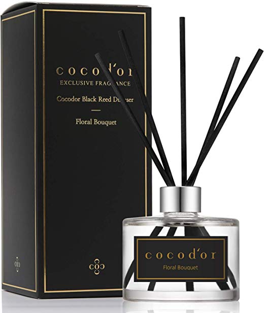 Cocod'or Black Reed Diffuser/Floral Bouquet/6.7oz/Home & Office Decor Aromatherapy Diffuser Oil Gift Set