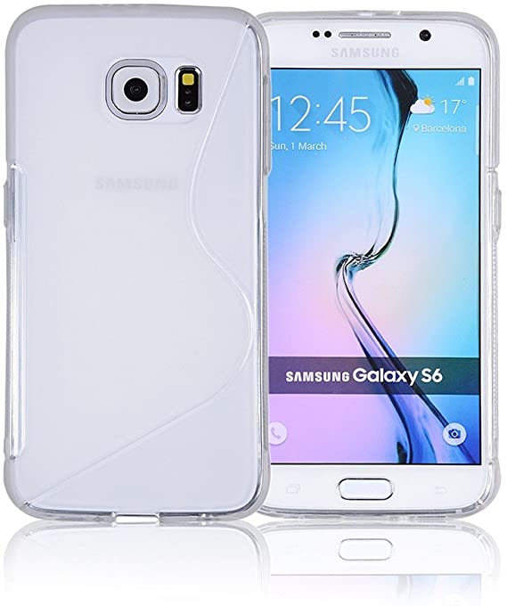 Galaxy S6 Case, Galaxy s6 Cases | Compatible- Samsung Galaxy s6 SIV S IV i9600 - Custom Pretty Wallet Thin Soft Gel Shell Cover Skin Phone Case by Cable and Case | Not Edge Compatible - Clear White